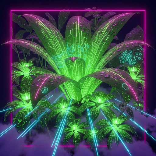 Free Neon Botanical Circuit Image - Fern, Cyberpunk, Neon | Download at ...