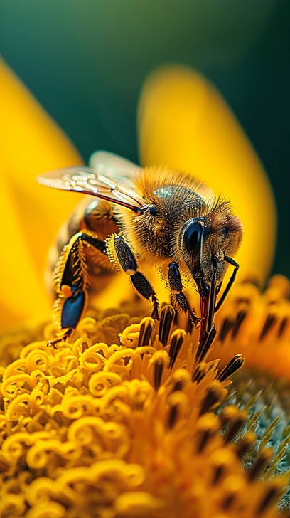 Free Bee on Sunflower Image - Bee, Sunflower, Pollination | Download at ...