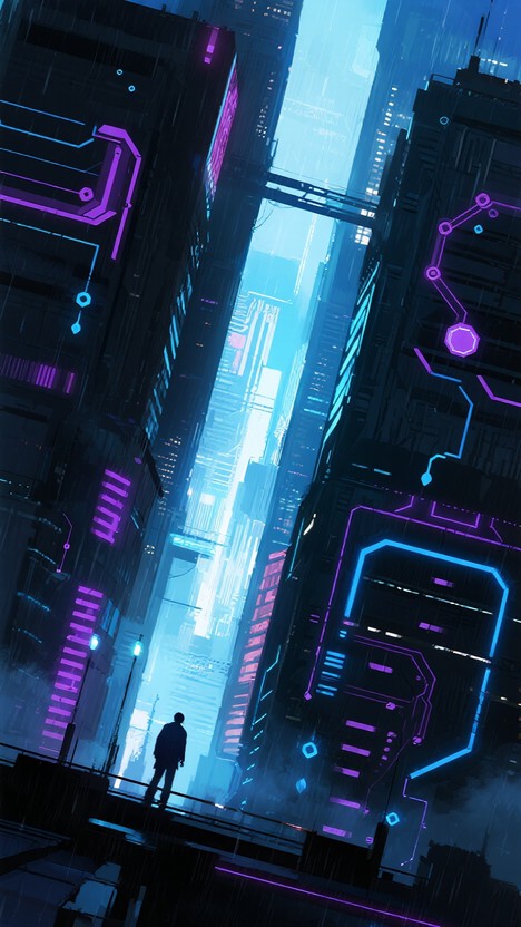 Free Neon Circuit Metropolis Image - Cyberpunk, Futuristic, Neon ...