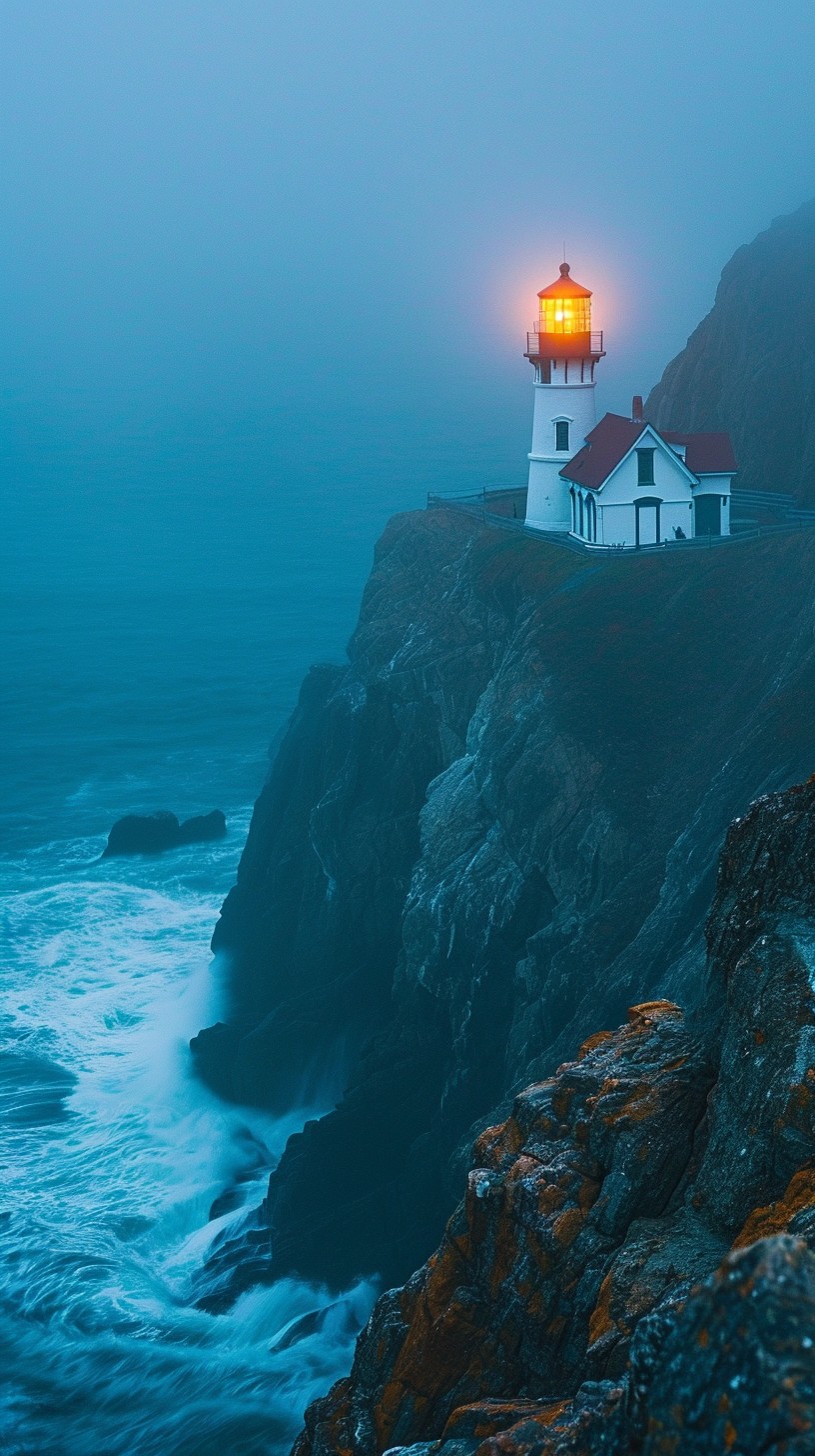 Free Misty Lighthouse View Photo - Lighthouse, Mist, Cliff | Download ...