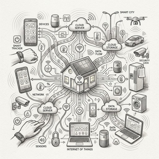 Free Connected Smart Technology Image - Illustration, Sketch, Pencil ...