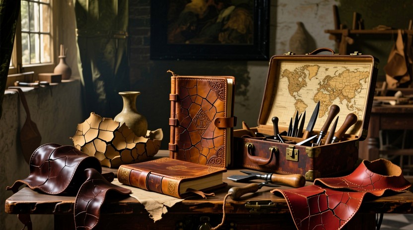 Free Weathered Leather Treasures Image - Leather, Vintage, Workshop ...