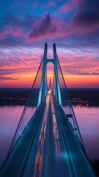 Free Sunset Bridge View Image - Sunset, Bridge, Pink | Download at ...
