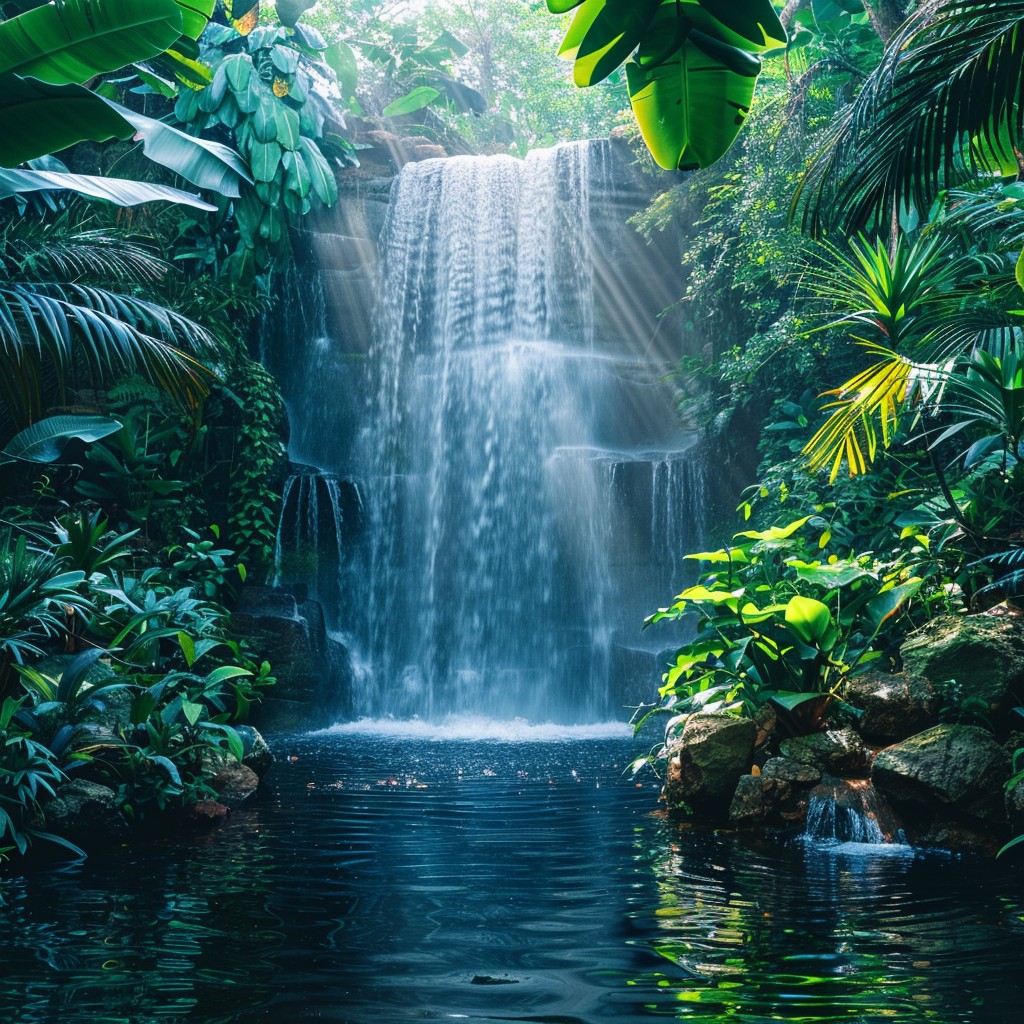 Free Serene Waterfall Oasis Image - Waterfall, Jungle, Tranquility ...