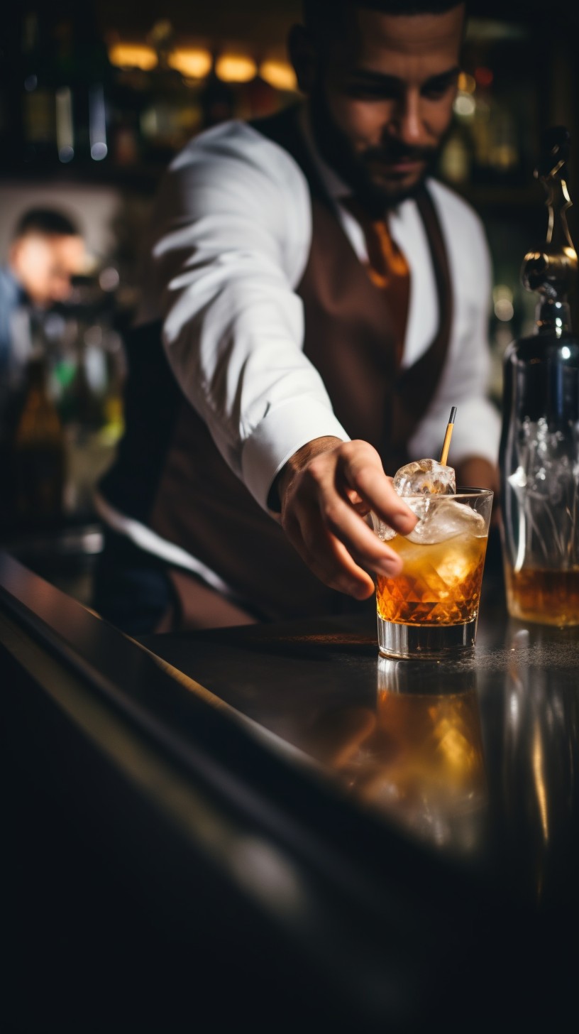 Free Bartender Serving Cocktail Image - Bartender, Serving, Bar ...