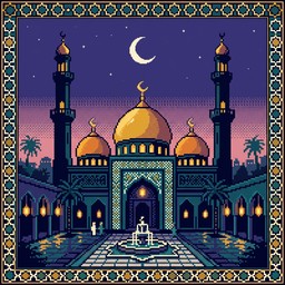 Free Pixel Mosque Twilight Image - Pixel, Mosque, Retro | Download at ...