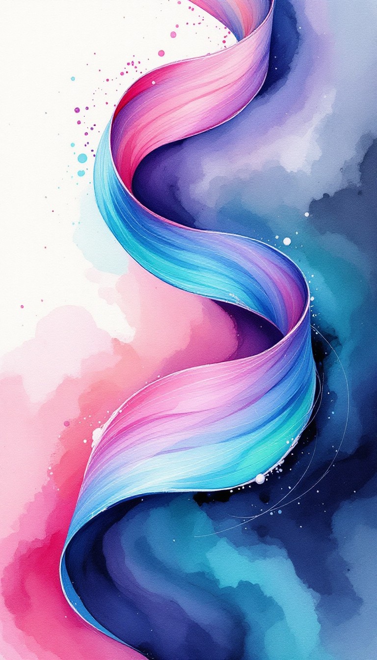 Free Flowing Color Ribbon Photo - Watercolor, Spiral, Ribbon | Download ...