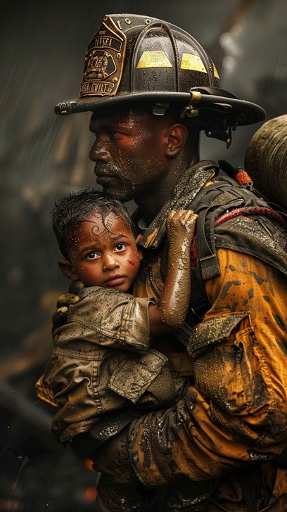 Download Child amid wildfire Image - Child, Wildfire, Mask | StockCake