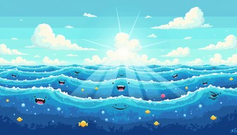 Free Pixelated Ocean Symphony Image - Pixelart, Ocean, Waves | Download ...
