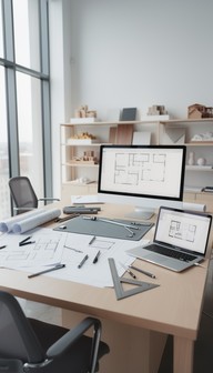 Free Architect's Creative Workspace Image - Architect, Studio ...