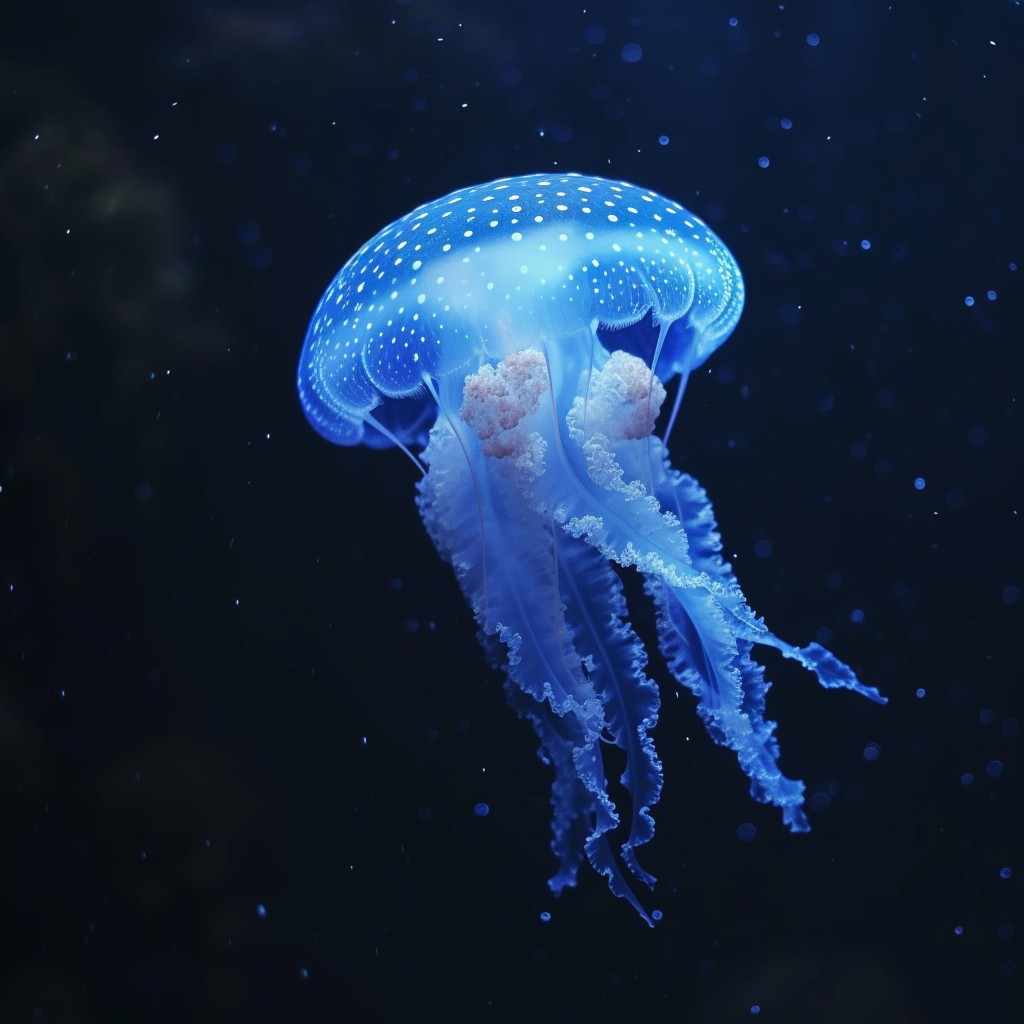 Free Glowing Blue Jellyfish Image - Jellyfish, Ocean, Glowing ...