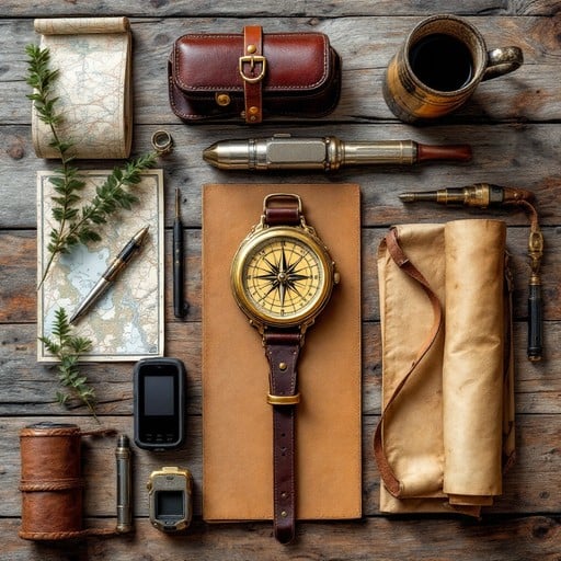 Free Explorer's Essential Tools Image - Compass, Map, Navigation ...