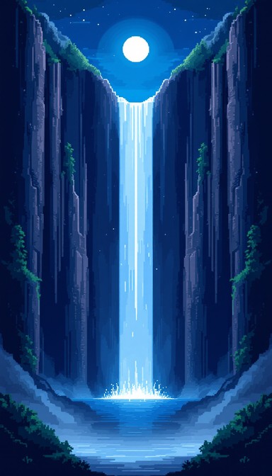 Free Majestic Waterfall Cascade Image - Waterfall, Pixel, Blue ...