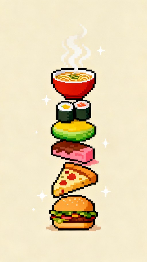 Free Pixelated Food Tower Image - Pixel, Burger, Tower | Download at ...