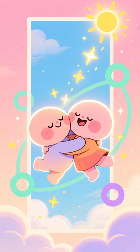 Free Colorful Friends Hugging Image - Puppies, Hugging, Cartoon ...