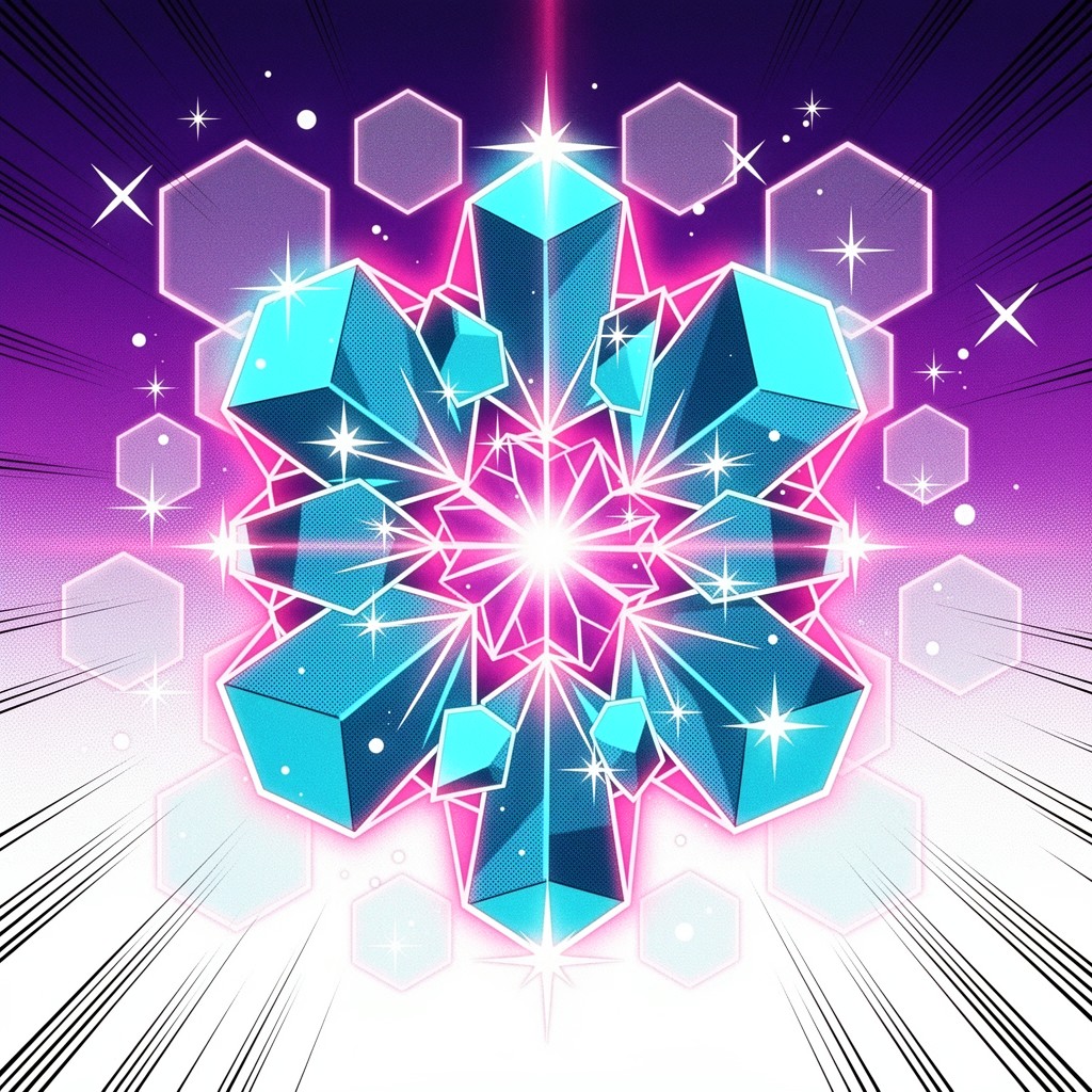 Free Neon Geometric Snowflake Photo - Anime, Manga, Geometric ...