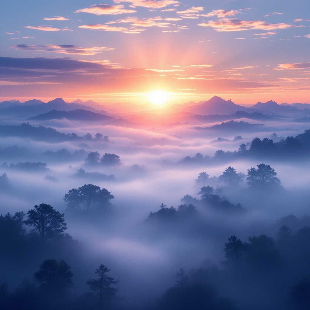 Free Misty Mountain Dawn Image - Sunrise, Mountains, Fog | Download at ...