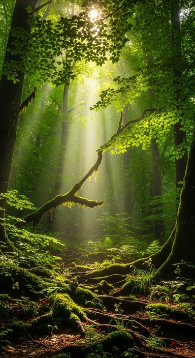 Free Enchanted Forest Light Image - Forest, Sunbeams, Emerald ...