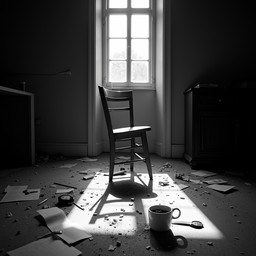 Free Abandoned Chair Scene Image - Abandoned, Chair, Monochrome ...