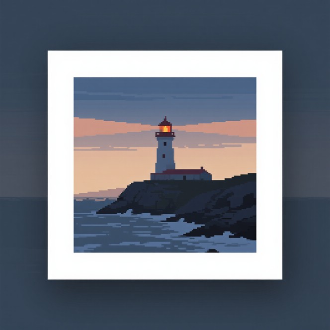 Free Pixelated Coastal Beacon Image - Lighthouse, Pixel, Minimalist ...