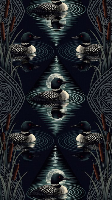 Loon Pattern Background Free Moonlit Loon Pattern Image - Loon, Pattern, Seamless | Download at ...