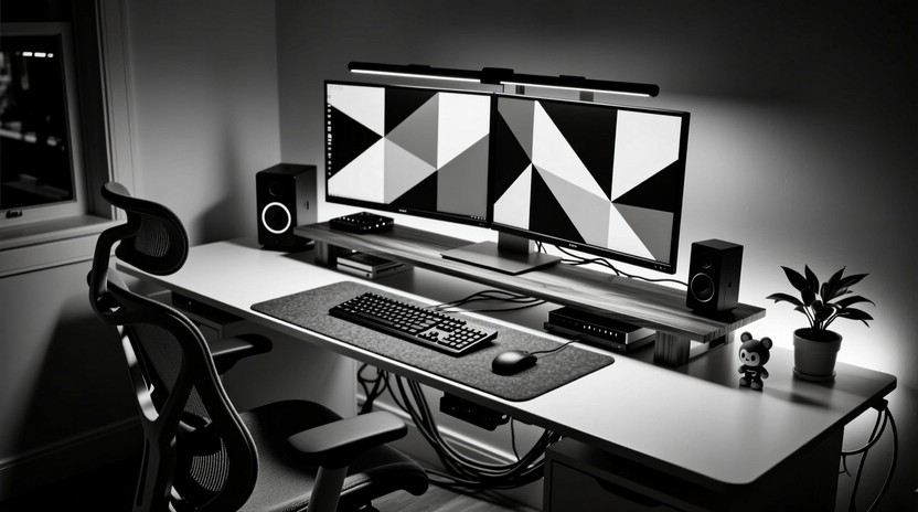 Free Minimalist Tech Sanctuary Image - Minimal, Monochrome, Workspace ...