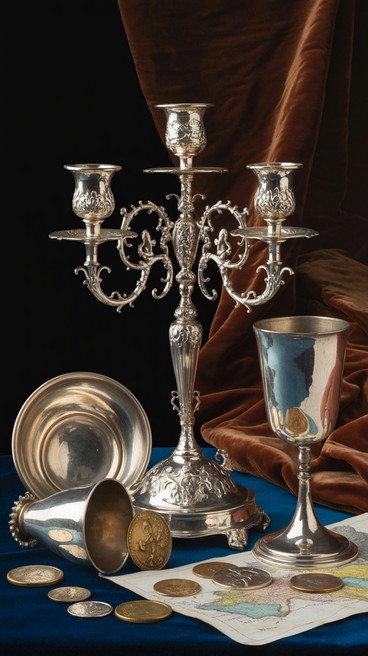 Silver Collection Display Free Silver treasure display Image - Silver, Candelabra, Stilllife ...