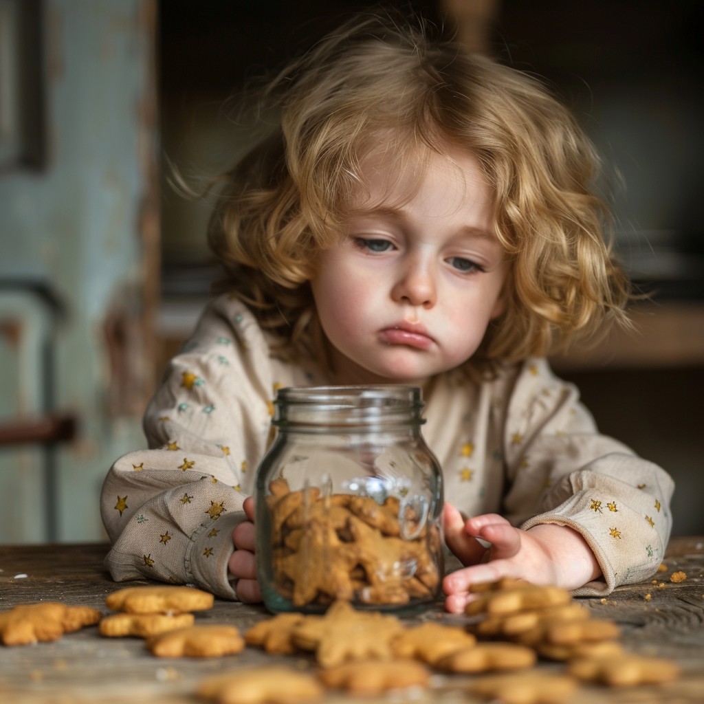 Child Getting Two Cookies Free Toddler Examines Cookies Image - Toddler, Cookies, Contemplation ...