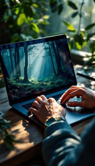 Forest Computer Tech Room Free Digital Forest Workspace Image - Workspace, Nature, Technology ...