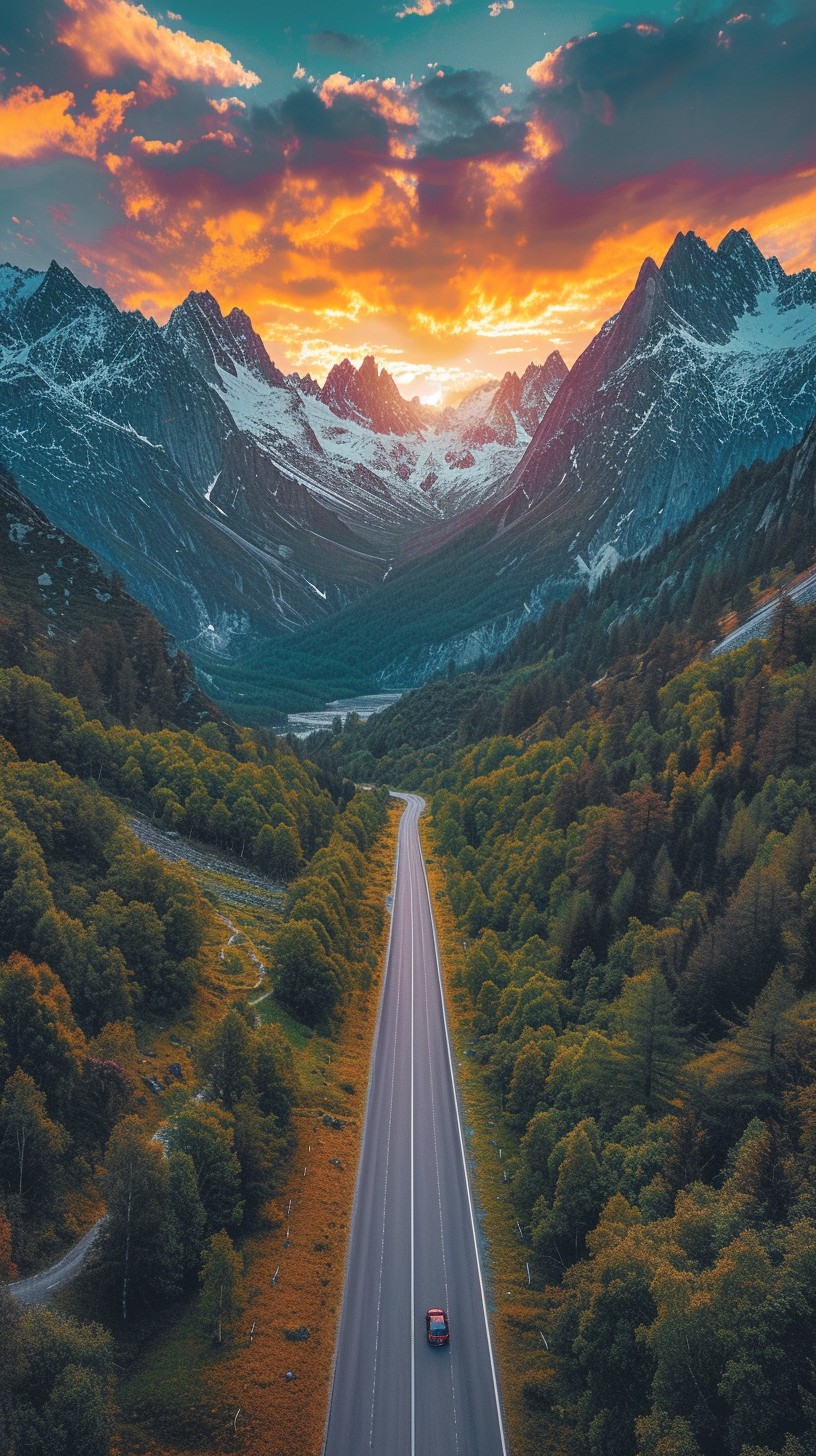 Free Mountain Road Sunset Image - Mountain, Road, Sunset | Download at ...