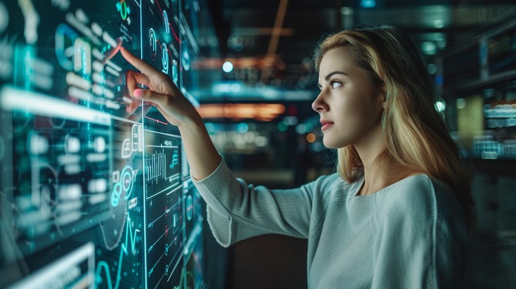 Free Interactive Data Display Image - Technology, Woman, Digital ...