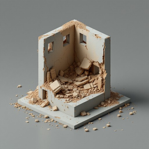Partially Rendered Miniature Model Free Minimalist Building Ruins Image - Ruins, Architectural, Minimalist ...