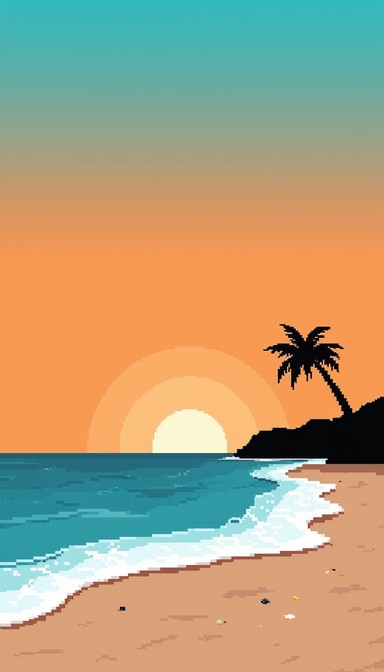 Free Pixel Paradise Sunset Image - Sunset, Beach, Pixel | Download at ...