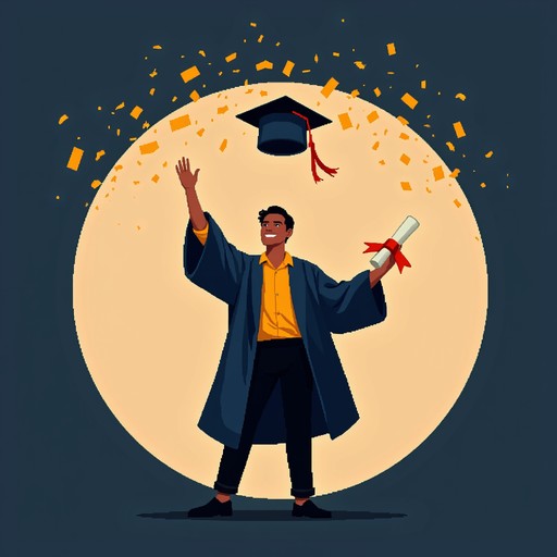 Triumphant Graduate Free Graduate In Gold Image - Graduate, Graduation, Navy | Download at ...