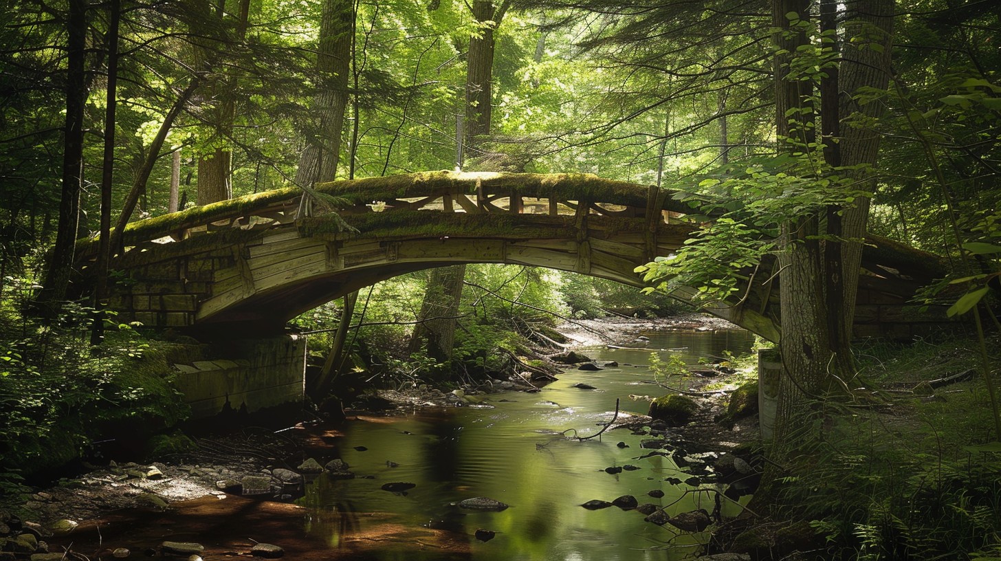 Free Serene Forest Bridge Image - Forest, Bridge, Stream | Download at ...