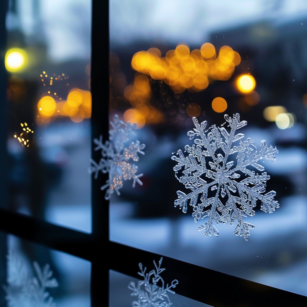 Free Wintry Window Decor Image - Snowflakes, Window, Bokeh | Download ...