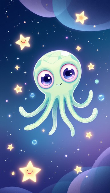 Free Cosmic Kawaii Octopus Image - Kawaii, Octopus, Space | Download at ...