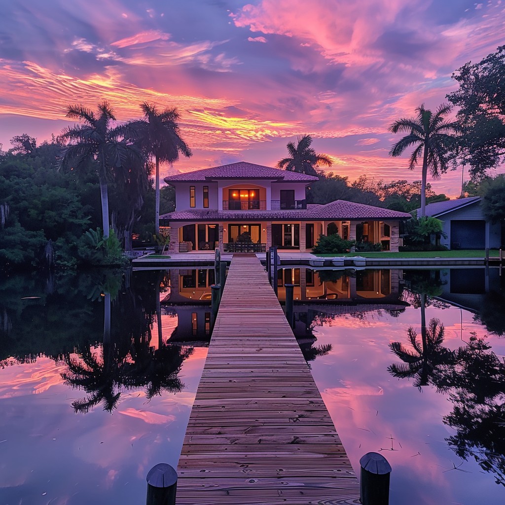 Free Sunset Lake House Image - Sunset, Waterfront, House | Download at ...
