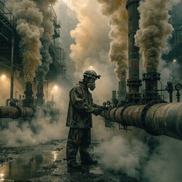 Free Pollution Surrounds Worker Image - Industrial, Pollution, Worker ...