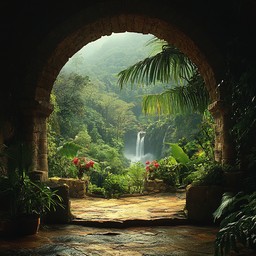 Archade View Free Verdant Arched View Image - Verdant, Archway, Waterfall | Download ...