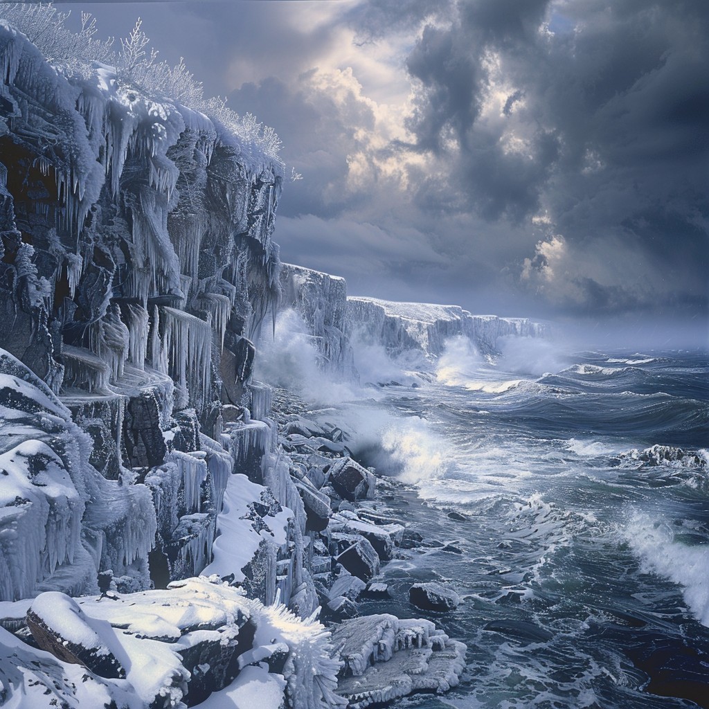 Ocean In Winter Free Frozen Ocean Cliffs Image - Winter, Ocean, Cliffs | Download at ...