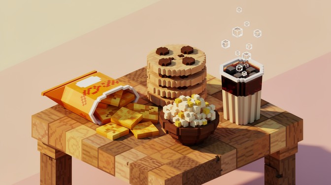 Free Voxel Snack Time Image - Voxel, Snacks, 3d | Download at StockCake