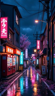 Free Neon Rainy Alley Image - Neon, Rain, Alley | Download at StockCake