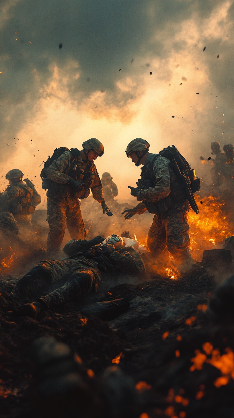 Free Intense battlefield rescue Image - Soldiers, Battlefield, Rescue ...