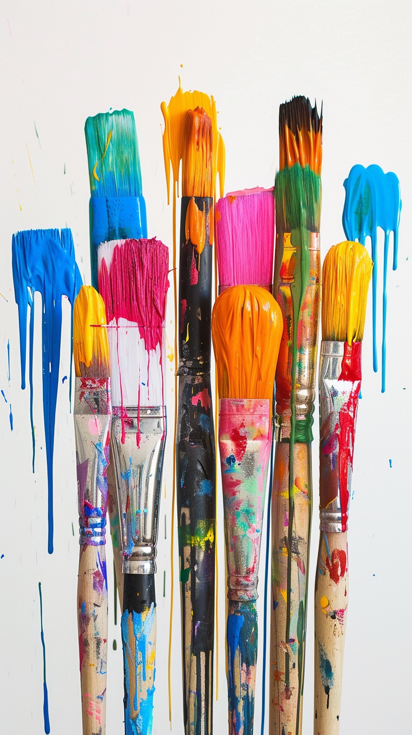 Free Colorful Dripping Brushes Image - Paint, Brushes, Art | Download ...