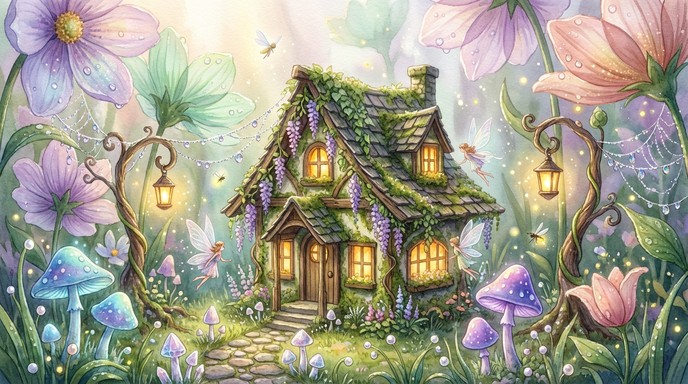 Free Enchanted Fairy Cottage Image - Fairy, Cottage, Garden | Download ...