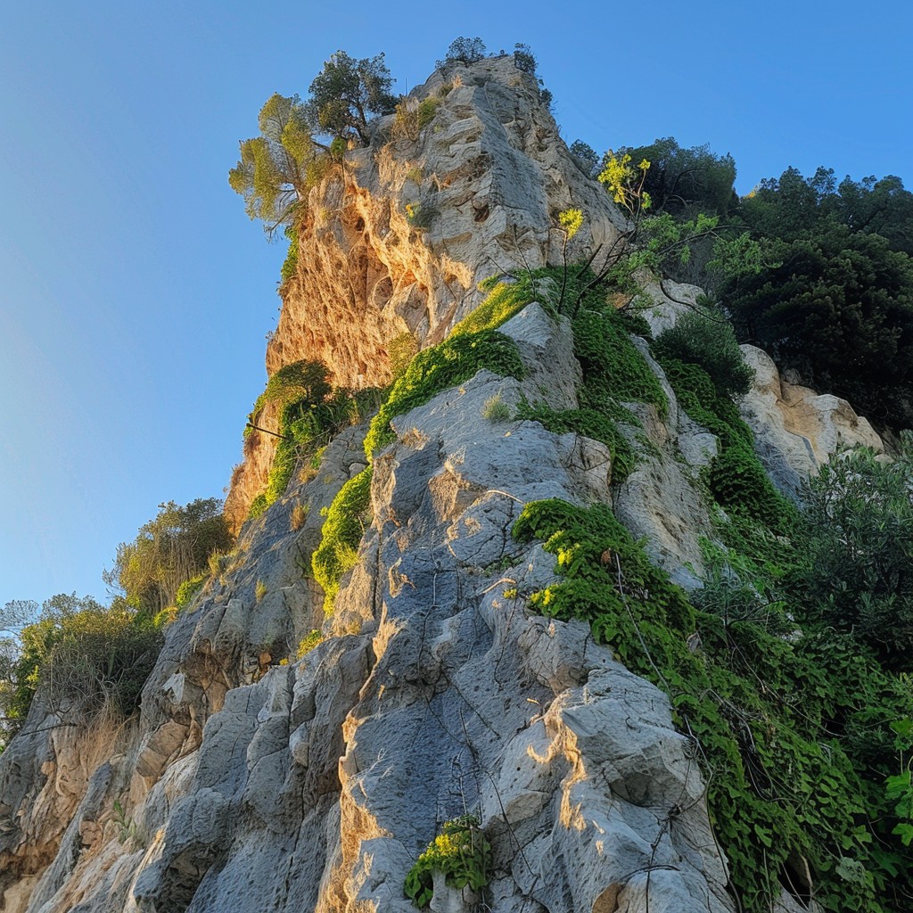 Cliffside Ridges Free Majestic Cliffside Vegetation Image - Cliff, Vegetation, Sunlight ...
