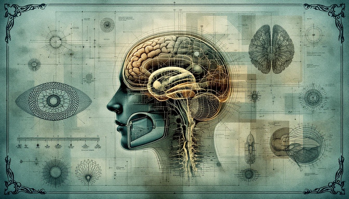 Free Vintage Brain Blueprint Image Brain Anatomy Vintage Download