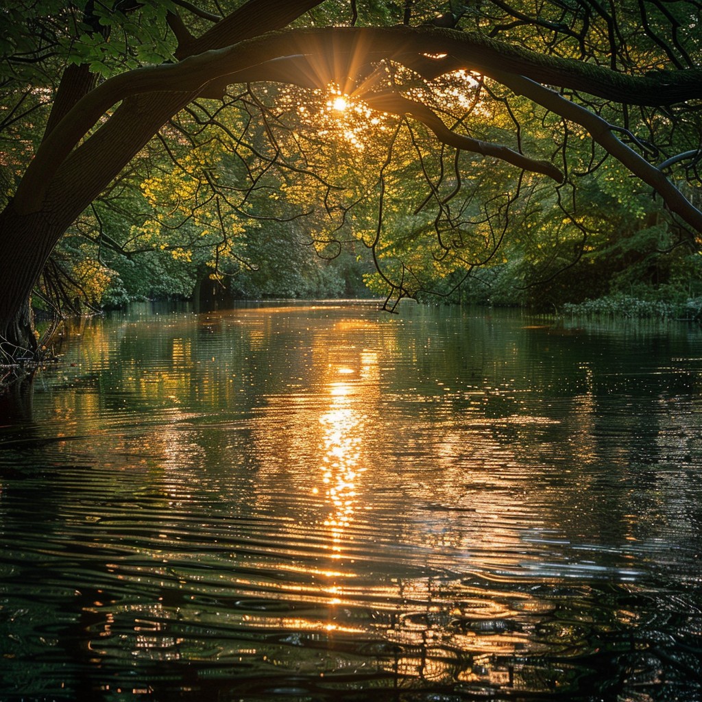 Free Sunset River Glow Photo - Sunset, River, Trees | Download at StockCake
