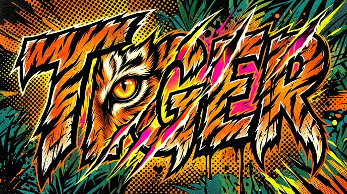 Free Ferocious Typography Art Image - Typography, Tiger, Stripes ...